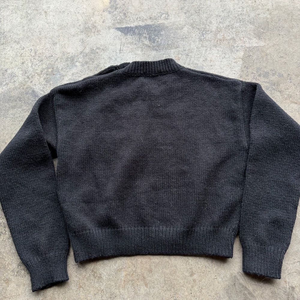 Balmain Black Crewneck Logo Sweater with Buttons - Picture 2 of 9